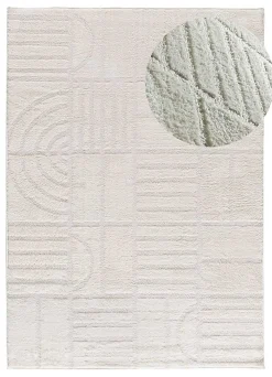 Sale Atticgo Tapis intérieur blanc rectangulaire géometrique 140x200 cm BLANCHE