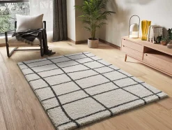 Atticgo Tapis intérieur blanc rectangulaire shaggy scandinave 160x230 cm ATLAS* Tapis Persan Et Berbère