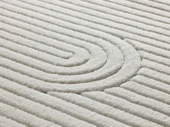 Atticgo Tapis intérieur crème rectangulaire géometrique avec relief 160x230 cm ESTILO* Tapis Pour Salon