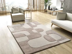 Online Atticgo Tapis intérieur crème rectangulaire géométrique 200x290 cm LENA