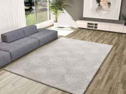 Atticgo Tapis intérieur crème rectangulaire géometrique avec relief 160x230 cm ESTILO* Tapis Intérieur