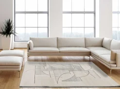 Outlet Atticgo Tapis intérieur crème rectangulaire géométrique 160x230 cm LENA