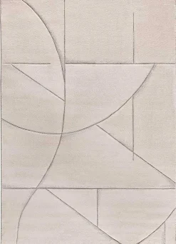 Atticgo Tapis intérieur crème rectangulaire géométrique 160x230 cm LENA* Tapis Pour Salon