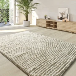 Atticgo Tapis intérieur crème rectangulaire scandinave 120x170 cm LIMA* Tapis Persan Et Berbère|Tapis Pour Salon