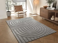 Atticgo Tapis intérieur gris rectangulaire scandinave 80x150 cm SNOWY* Tapis Persan Et Berbère