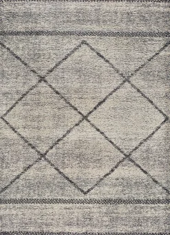 Atticgo Tapis intérieur gris rectangulaire éthnique 133x190 cm KASBAH