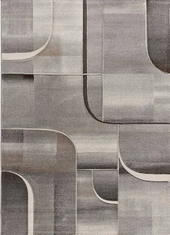 Atticgo Tapis intérieur gris rectangulaire abstrait 140x200 cm MEDEL* Tapis Pour Salon
