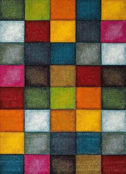 Atticgo Tapis intérieur multicolore rectangulaire géométrique 120x170 cm MATRIX* Tapis Pour Salon