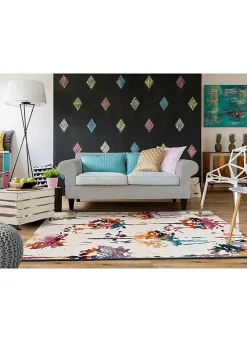 Atticgo Tapis intérieur multicolore rectangulaire ethnique 140x200 cm KATRINA* Tapis Pour Salon