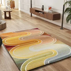 Atticgo Tapis intérieur multicolore rectangulaire géométrique 120x170 cm SYBIL* Tapis Pour Salon