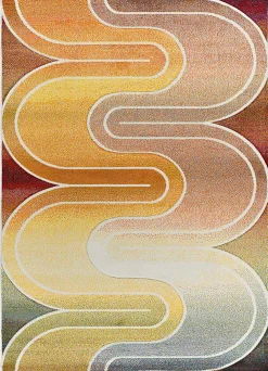 Atticgo Tapis intérieur multicolore rectangulaire géométrique 120x170 cm SYBIL* Tapis Pour Salon