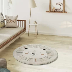 Atticgo Tapis intérieur multicolore rond enfant lion diam.120 cm CLOWN