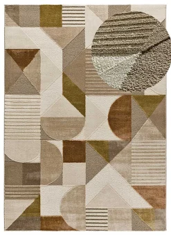 Atticgo Tapis intérieur multicolore rectangulaire géométrique 140x200 cm MELFI* Tapis Pour Salon