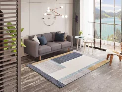 Atticgo Tapis intérieur multicolore rectangulaire géometrique 140x200 cm CLASS* Tapis Intérieur|Tapis Pour Salon