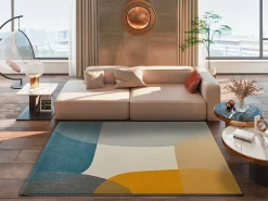 Sale Atticgo Tapis intérieur multicolore rectangulaire géométrique 80x150 cm MONIC