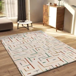 Atticgo Tapis intérieur multicolore rectangulaire géométrique 133x190 cm BERUTI* Tapis Pour Salon