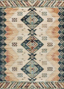 Clearance Atticgo Tapis intérieur multicolore rectangulaire éthnique 95x140 cm ANTALIA