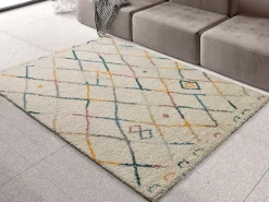 Clearance Atticgo Tapis intérieur multicolore rectangulaire berbère 160x230 cm ULAI