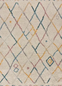 Clearance Atticgo Tapis intérieur multicolore rectangulaire berbère 160x230 cm ULAI