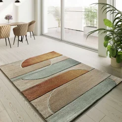 Atticgo Tapis intérieur multicolore rectangulaire abstrait 160x230 cm SORA* Tapis Pour Salon