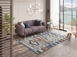 Clearance Atticgo Tapis intérieur multicolore rectangulaire éthnique 80x150 cm MABEL