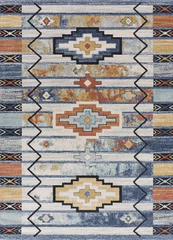 Clearance Atticgo Tapis intérieur multicolore rectangulaire éthnique 80x150 cm MABEL