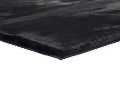Atticgo Tapis intérieur noir forme irrégulière shaggy uni 60x90 cm FOX* Tapis Pour Chambre