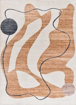 Atticgo Tapis intérieur orange rectangulaire abstrait 160x230 cm CLASS* Tapis Pour Salon