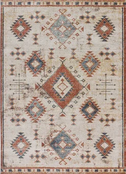 Atticgo Tapis intérieur rouille rectangulaire éthnique 120x170 cm PARMA* Tapis Persan Et Berbère|Tapis Pour Salon