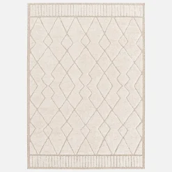 Clearance Sweeek Tapis intérieur motif ethnique berbère 160x230cm poils ras. beige et crème