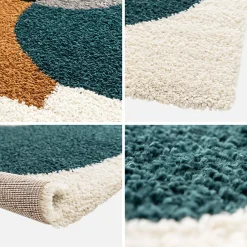 Sweeek Tapis intérieur shaggy. motifs géométriques. multicolore. 160 x 230cm