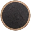 Clearance Deko & Co Tapis juste naturel et noir Deco&Co Ø120 cm
