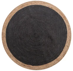Clearance Deko & Co Tapis juste naturel et noir Deco&Co Ø120 cm