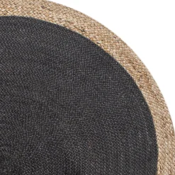Clearance Deko & Co Tapis juste naturel et noir Deco&Co Ø120 cm