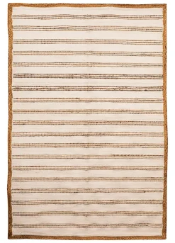 Clearance Deko & Co Tapis jute Chindi Deco&Co blanc L.180 x l.120 cm