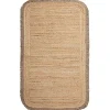New Deko & Co Tapis jute frangé bords arrondis UMA 80X150