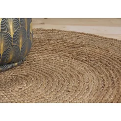 Deko & Co Tapis jute naturel ⌀120 cm* Tapis Intérieur|Tapis Jute Et Naturel