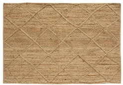 Deko & Co Tapis jute naturel surpiqué Croisillons 120x180 cm* Tapis Jute Et Naturel