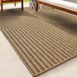 Clearance The Carpet Tapis Kansas extérieur intérieur arc moderne - Nature - 120 x 170 cm