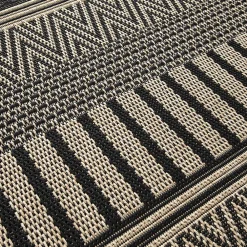 Best Unamourdetapis Tapis kilim tissé motif ethnique LONA 1, noir, beige
