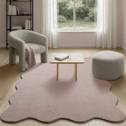 Discount The Carpet Tapis lavable antidérapant - rose - 120 x 160 cm - RELAX