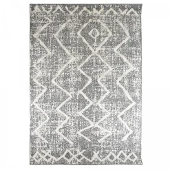 Hot Unamourdetapis Tapis longs poils shaggy tissé motif berbère PITOLA, gris, blanc
