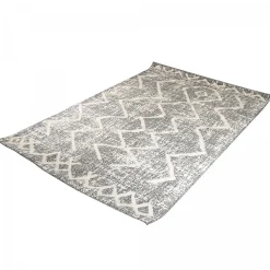 Hot Unamourdetapis Tapis longs poils shaggy tissé motif berbère PITOLA, gris, blanc