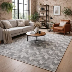 Unamourdetapis Tapis longs poils shaggy tissé motif berbère LANDA, gris, blanc* Tapis Persan Et Berbère|Tapis Pour Chambre