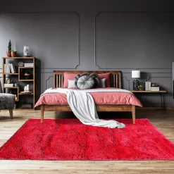 Unamourdetapis Tapis longs poils shaggy fait main motif uni LUXE, fuchsia* Tapis Intérieur|Tapis Uni