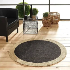 Douceur D'Intérieur Tapis Mario - tapis rond fils métallisés bicolore - - Tapis* Tapis Jute Et Naturel