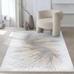 The Carpet Tapis Mila brillant, abstrait design, Gris, 160 x 230 cm* Tapis Intérieur|Tapis Pour Salon