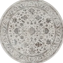 The Carpet Tapis Mila brillant, classique ancien, Crème, 200 cm Rond* Tapis Intérieur