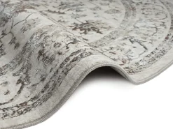 The Carpet Tapis Mila brillant, classique ancien, Crème, 200 cm Rond* Tapis Intérieur