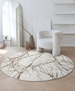 The Carpet Tapis Mila brillant, nature, Crème, 200 cm Rond* Tapis Pour Salon